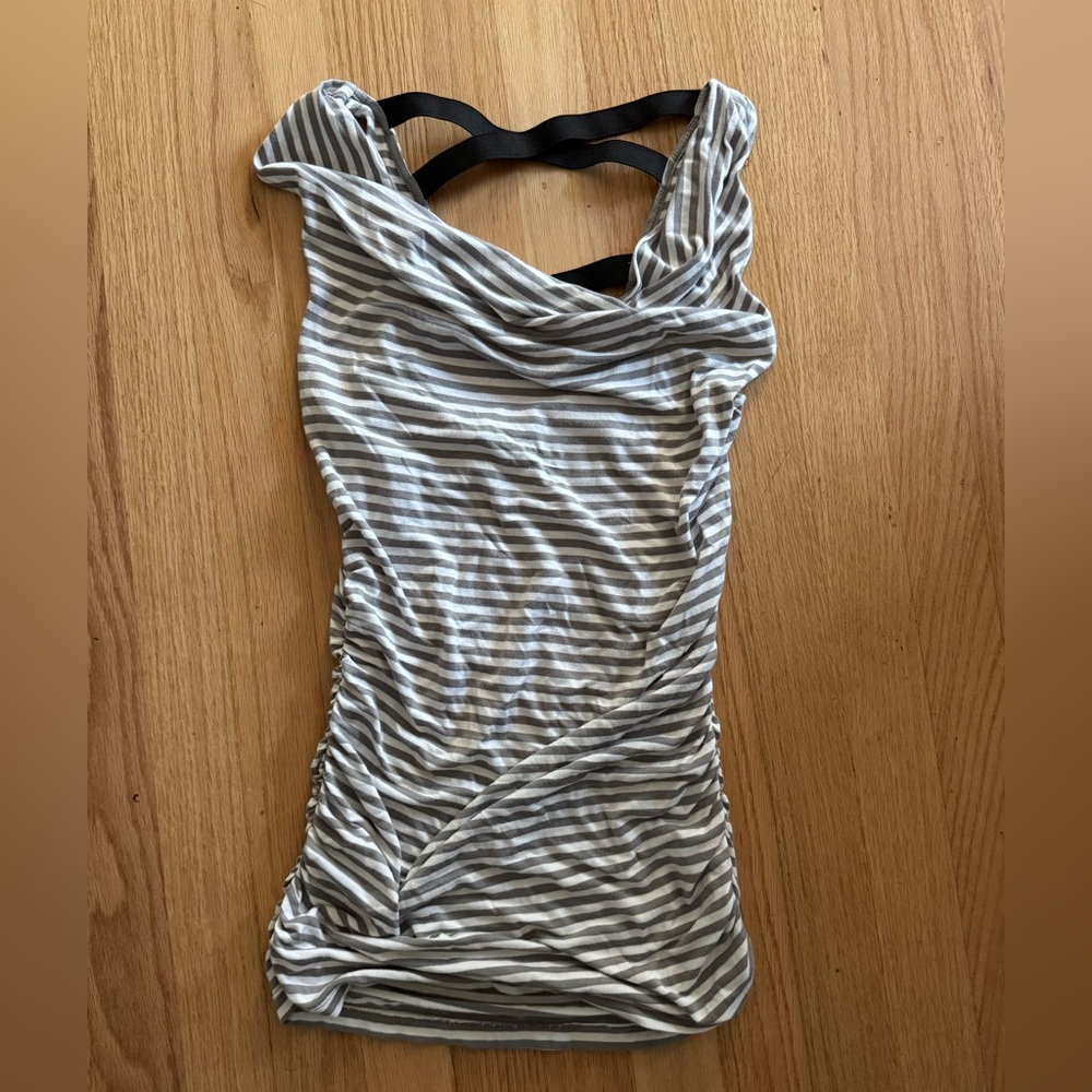 Bebe small cowl neck open back rouched top